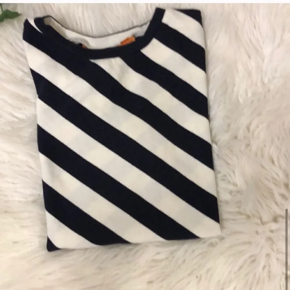 Tory Burch Navy & White Stripe 3/4 Sleeve Medium